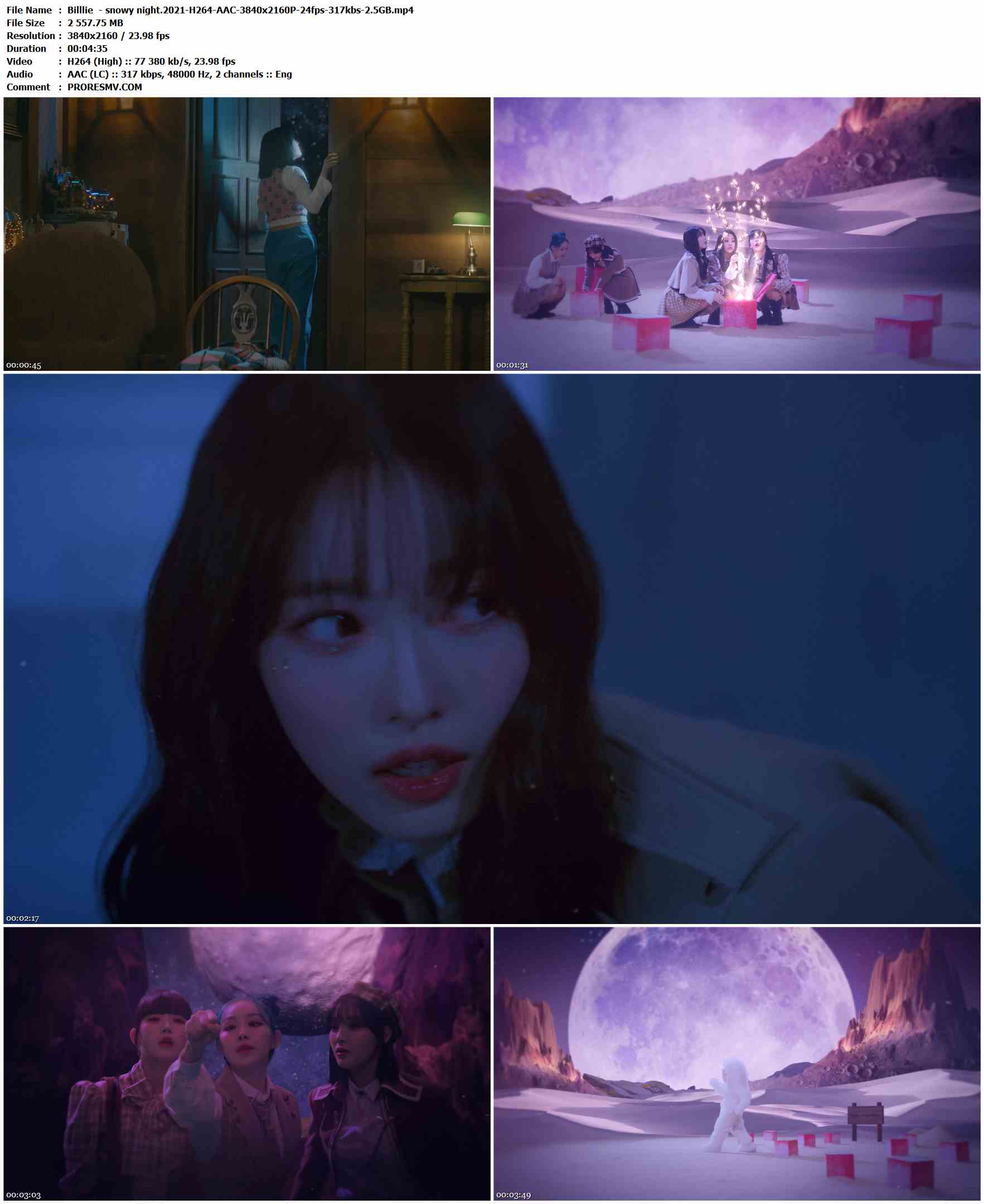Billlie  - snowy night.2021-H264-AAC-3840x2160P-24fps-317kbs-2.5GB官方MV_高清MV